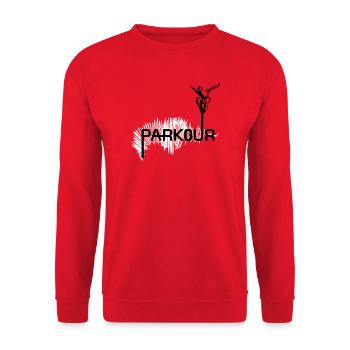 Parkour Ninja - noir-blanc - Sweat-shirt Unisexe - rouge - Devant - Alina (178cm) & Michal (187cm)