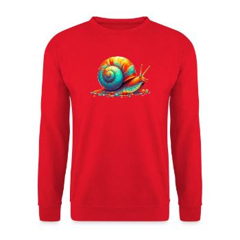 Schnecke - Unisex Pullover - Rot - Vorne - Alina (178cm) & Michal (187cm)