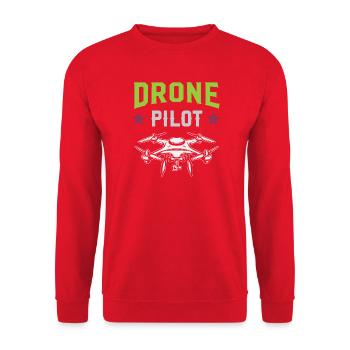 Drohnen-Pilot - Unisex Pullover - Rot - Vorne - Alina (178cm) & Michal (187cm)