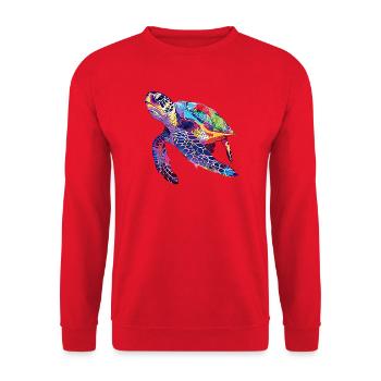 Tortue arc-en-ciel - Sweat-shirt Unisexe - rouge - Devant - Alina (178cm) & Michal (187cm)