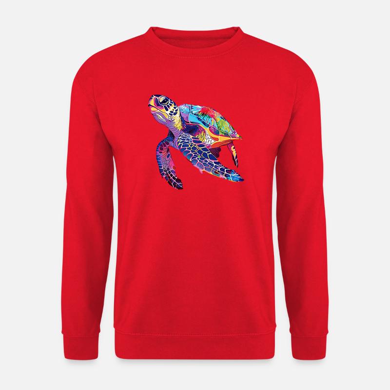 Schildkröte rainbow - Unisex Pullover - Rot