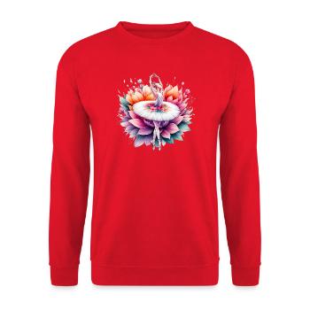 Balletttänzerin mit Tutu - Unisex Pullover - Rot - Vorne - Alina (178cm) & Michal (187cm)