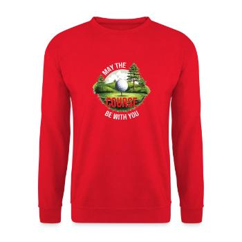 May the Course be with you - Unisex Pullover - Rot - Vorne - Alina (178cm) & Michal (187cm)
