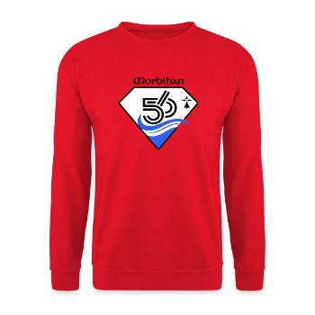 Morbihan - Sweat-shirt Unisexe - rouge - Devant - Alina (178cm) & Michal (187cm)