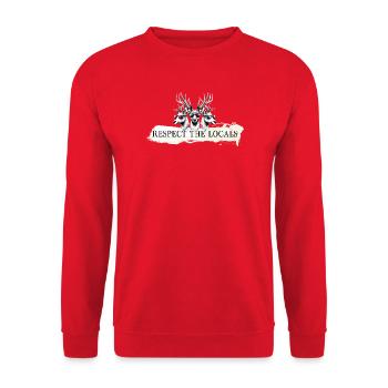 Respectez les locaux, cerfs, chamois, mâles, alm, forêt, sauvage - Sweat-shirt Unisexe - rouge - Devant - Alina (178cm) & Michal (187cm)