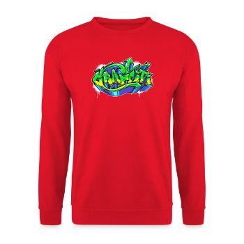 Art, Street Art, Wildstyle, Graffiti, Dessin - Sweat-shirt Unisexe - rouge - Devant - Alina (178cm) & Michal (187cm)