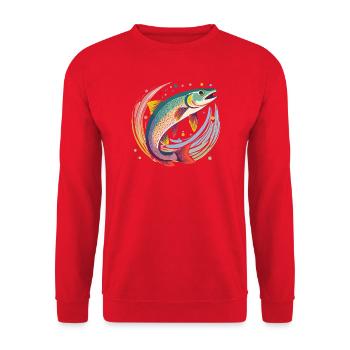 Truite dans l’eau - Sweat-shirt Unisexe - rouge - Devant - Alina (178cm) & Michal (187cm)