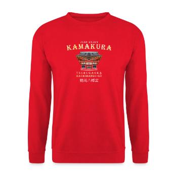 Japan, Kamakura City, Shinto Shrine Drawing - Unisex Sweatshirt - red - Front - Alina (178cm) & Michal (187cm)