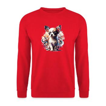 Chihuahua chiot mignon coloré graphique chien cadeau - Sweat-shirt Unisexe - rouge - Devant - Alina (178cm) & Michal (187cm)