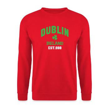 Dublin - Irland - Unisex Pullover - Rot - Vorne - Alina (178cm) & Michal (187cm)