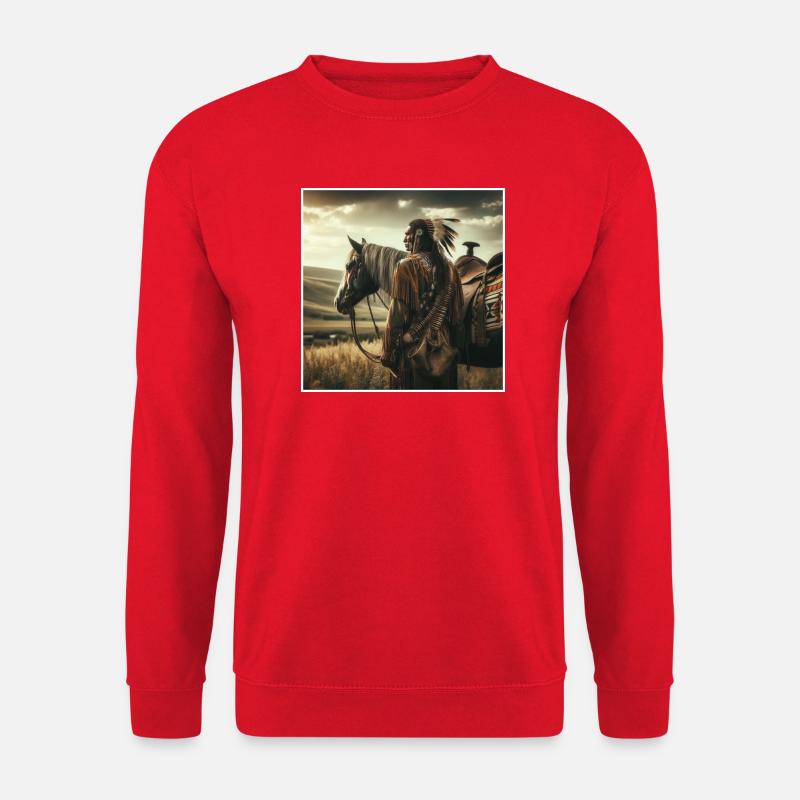 Amerikanische Ureinwohner - Unisex Pullover - Rot