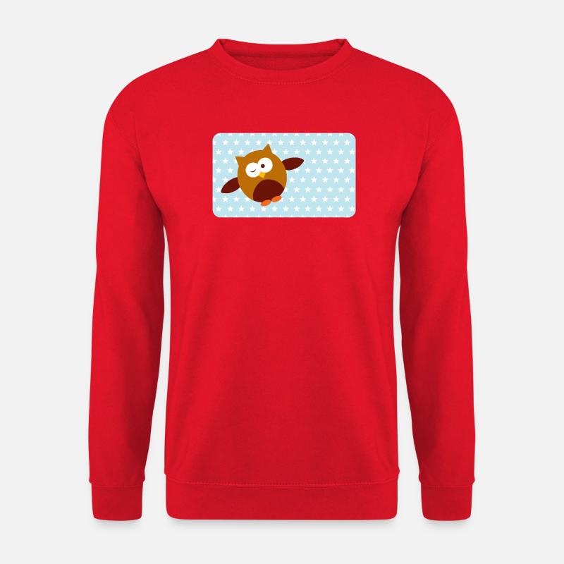 Funny Owl with Blue Asterisk | Customisable - Unisex Sweatshirt - red