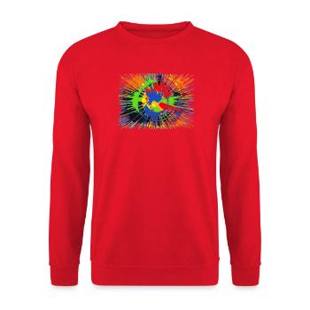 Farbkleckse - Unisex Pullover - Rot - Vorne - Alina (178cm) & Michal (187cm)