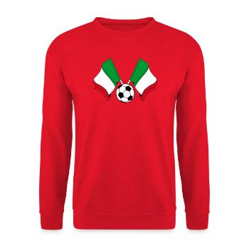 Two Italian Flags Football Italy - Unisex Sweatshirt - red - Front - Alina (178cm) & Michal (187cm)