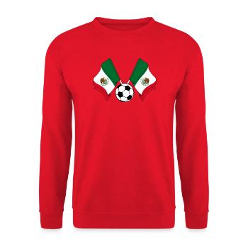 Two Mexican flags football Mexico - Unisex Sweatshirt - red - Front - Alina (178cm) & Michal (187cm)
