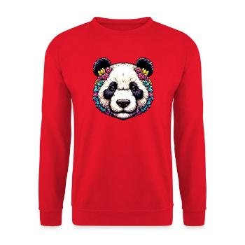 Panda - Unisex Pullover - Rot - Vorne - Alina (178cm) & Michal (187cm)