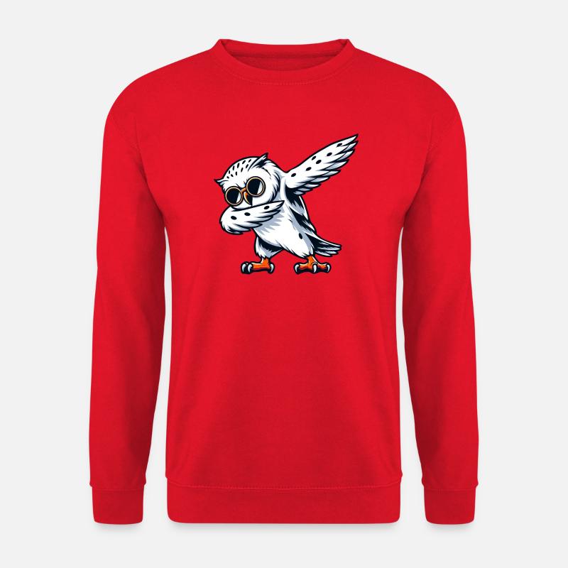 Coole Schneeeule Dabbing Pose - Unisex Pullover - Rot