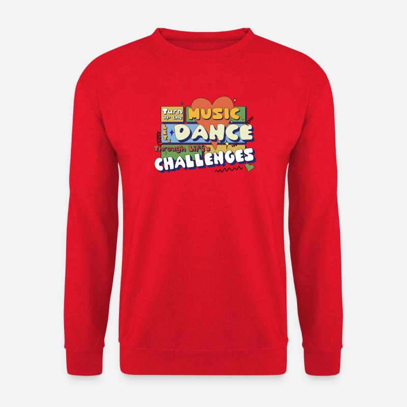 turn up the music 70er jahre spruch siebziger - Unisex Pullover - Rot
