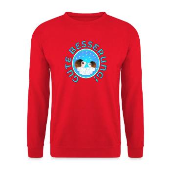 GUTE BESSERUNG PAARE - IGEL - Unisex Pullover - Rot - Vorne - Alina (178cm) & Michal (187cm)