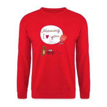 Mommy Muttertag - Unisex Pullover - Rot - Vorne - Alina (178cm) & Michal (187cm)