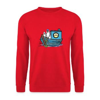 Mouettes Marins Bateau de pêcheur Bateaux de marins - Sweat-shirt Unisexe - rouge - Devant - Alina (178cm) & Michal (187cm)