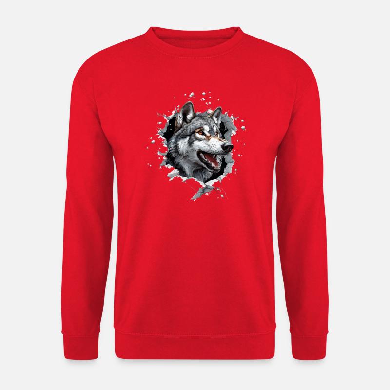Lustiger Wolfshund - Unisex Pullover - Rot