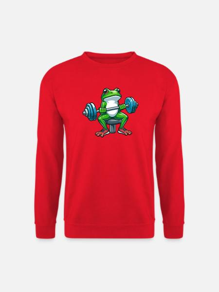 Starker Frosch Workout Hanteltraining - Unisex Pullover - Rot