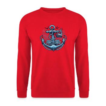 Anchors and ropes nautical design - Unisex Sweatshirt - red - Front - Alina (178cm) & Michal (187cm)