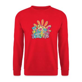 Colorful Joy Illustration - Unisex Sweatshirt - red - Front - Alina (178cm) & Michal (187cm)