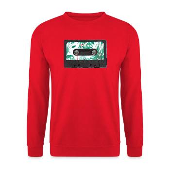 Graphisme vintage sur cassette Tropical Urban Jungle - Sweat-shirt Unisexe - rouge - Devant - Alina (178cm) & Michal (187cm)