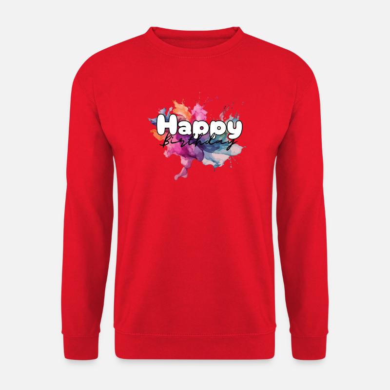 Happy birthday , Herzlichen Glückwunsch Geburtstag - Unisex Pullover - Rot