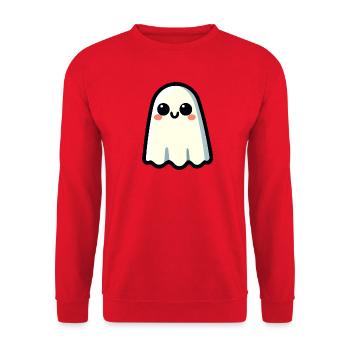 Schaurig niedlich: Das freundliche Phantom - Unisex Pullover - Rot - Vorne - Alina (178cm) & Michal (187cm)