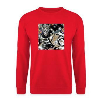 Celestial Wonder Fusion der Kunstfertigkeit - Unisex Pullover - Rot - Vorne - Alina (178cm) & Michal (187cm)