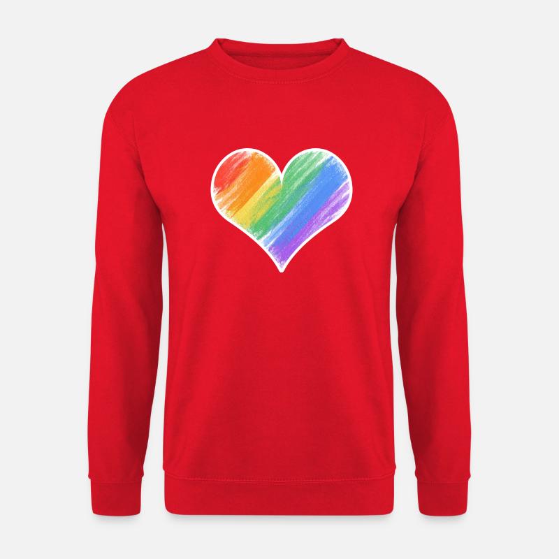 Regenbogenherz Farbstrich - Unisex Pullover - Rot