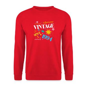 1994 Vintage Vintage Birthday Gift - Unisex Sweatshirt - red - Front - Alina (178cm) & Michal (187cm)
