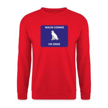 Clever as a monkey - Unisex Sweatshirt - red - Front - Alina (178cm) & Michal (187cm)