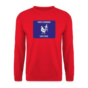 Proud as a rooster - Unisex Sweatshirt - red - Front - Alina (178cm) & Michal (187cm)