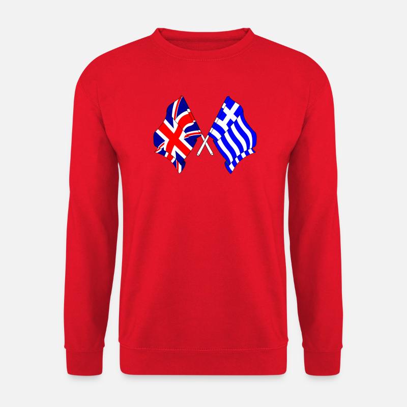 Drapeau Angleterre, drapeau Grèce - Sweat-shirt Unisexe - rouge