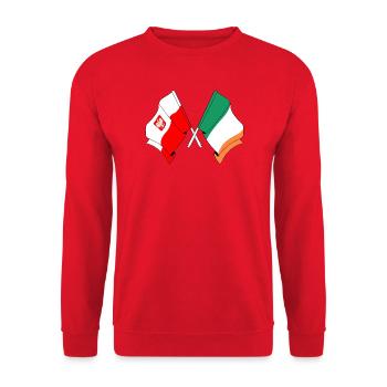 Drapeau de la Pologne, drapeau de l’Irlande - Sweat-shirt Unisexe - rouge - Devant - Alina (178cm) & Michal (187cm)