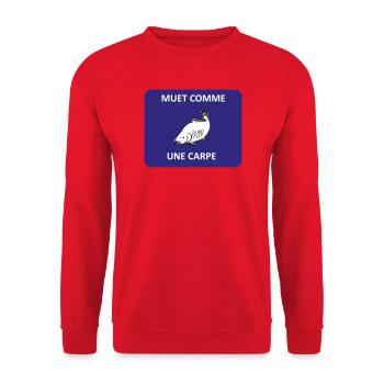 Silent as a carp - Unisex Sweatshirt - red - Front - Alina (178cm) & Michal (187cm)