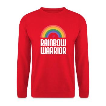 LGBTQ-Pride-Monat - Rainbow Warrior - Unisex Pullover - Rot - Vorne - Alina (178cm) & Michal (187cm)