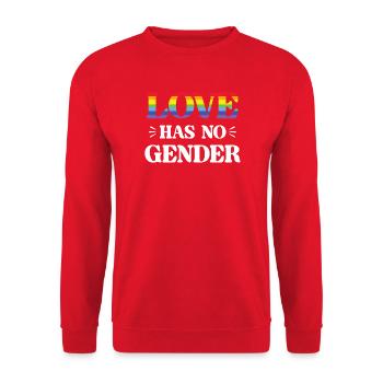 LGBT Pride Month - Love Has No Gender - Unisex Sweatshirt - red - Front - Alina (178cm) & Michal (187cm)
