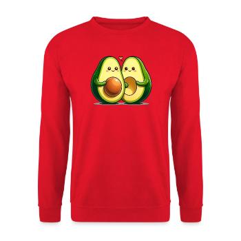Avocado Couple - Unisex Sweatshirt - red - Front - Alina (178cm) & Michal (187cm)