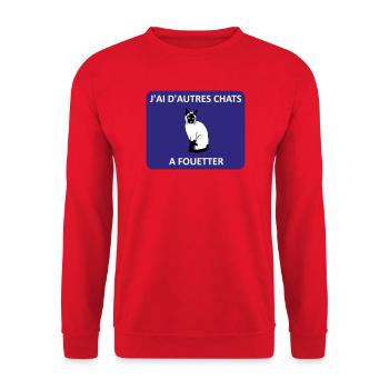 Ich habe andere Fische zu braten. - Unisex Pullover - Rot - Vorne - Alina (178cm) & Michal (187cm)