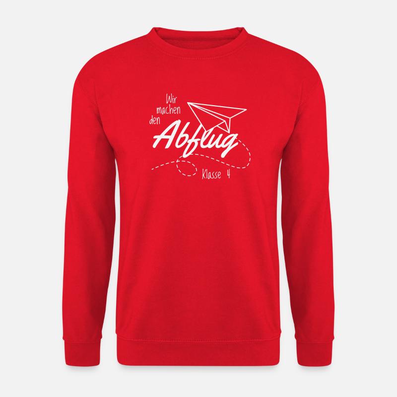 Abschlussshirt Grundschule Abflug - Unisex Pullover - Rot
