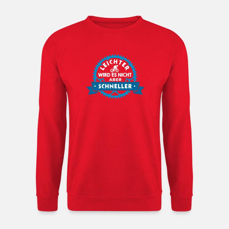 Rennrad Spruch Leichter wird es nicht nicht - Unisex Pullover - Rot