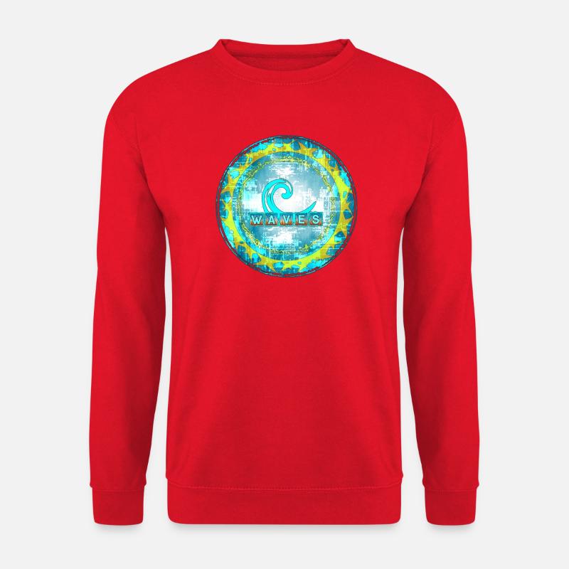 Abstract Waves Pattern - Unisex Sweatshirt - red
