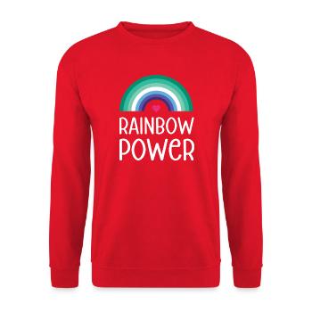 LGBT Pride Month - Rainbow Power - Unisex Sweatshirt - red - Front - Alina (178cm) & Michal (187cm)