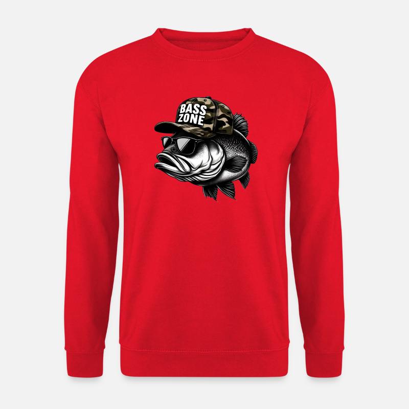 gestreifte Basszone - Unisex Pullover - Rot