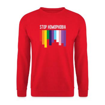 LGBT Pride Month - Stop Homophobia - Unisex Sweatshirt - red - Front - Alina (178cm) & Michal (187cm)